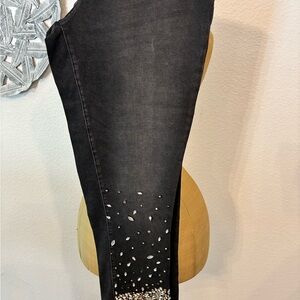 Denim 24/7 Black Skinny Jeans with Embellishments